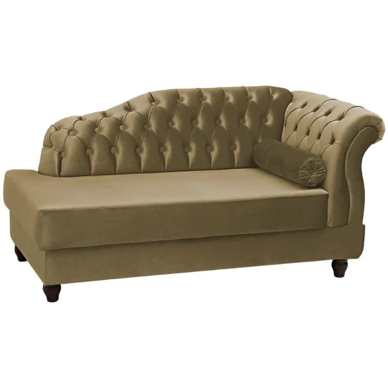 Recamier Diva Chaise Capitone 160 Cm Pes Mdf Gane Sl 945 Veludo Peer Sl 945