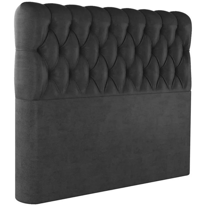 Cabeceira Casal 138 Cm Vegas Veludo Preto Soon Preto