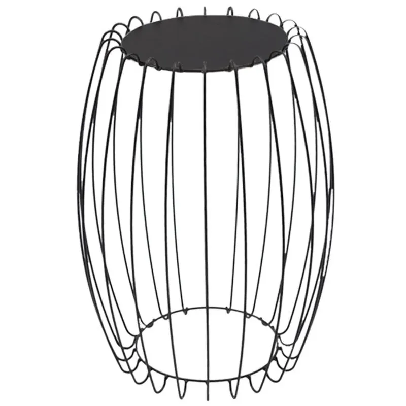 Mesa Apoio Lateral 43 Cm Tampo Vidro Preto Base Metal Preto Nacc
