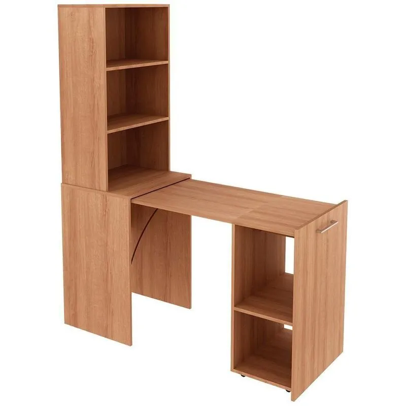 Armario Escrivaninha Multiuso Retratil 5 Nicho Me4171 Amendoa Tecno Mobili Amendoa