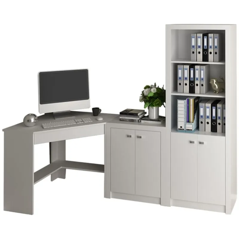 Escrivaninha Armario E Balcao Para Escritorio Branco Me41x69x03x10 Tecno Mobili