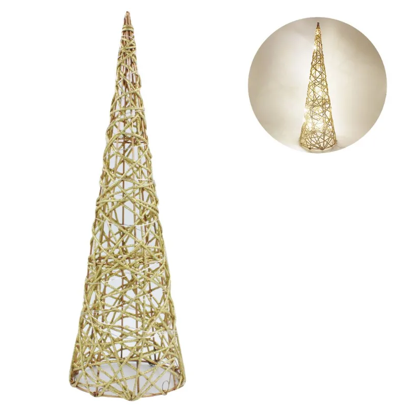 Arvore Decorativa Natalina C/ LED 80cm em Metal e Poliéster Mabruk