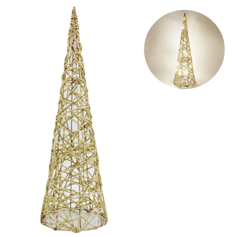 Arvore Natalina Decorativa C/ LED 40cm em Metal e Poliéster Mabruk