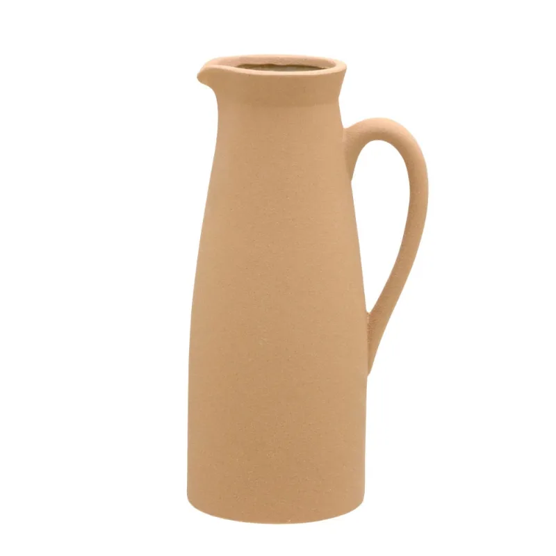 Vaso jarro decorativo c/alça em ceramica terracota - 35,5CM