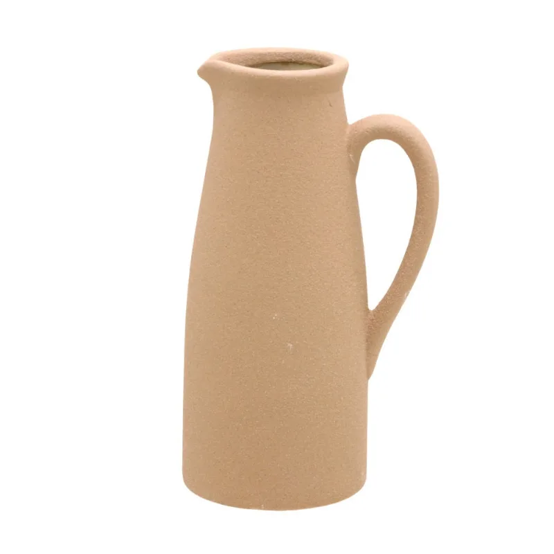 Vaso jarro decorativo em ceramica na cor marrom 28CM