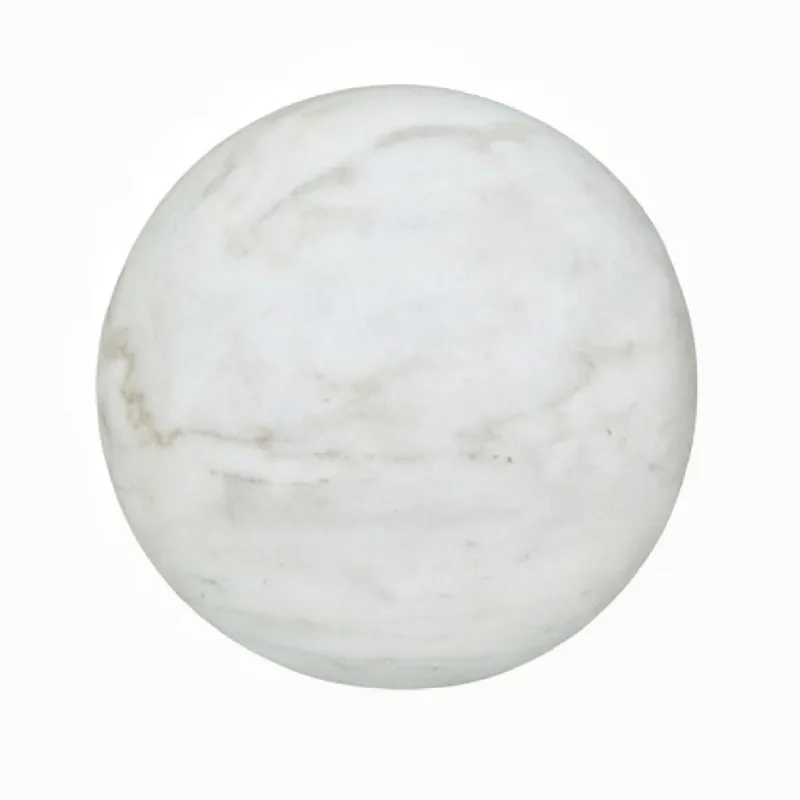 Escultura esfera decorativa em marmore branco 10CM