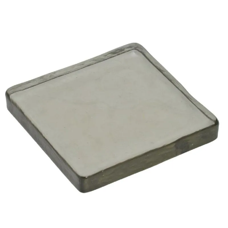 Bandeja decorativa em vidro espelhado na cor fume 17,5CM