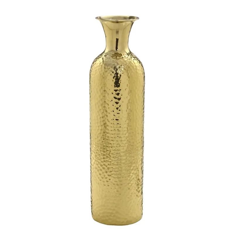 Vaso decorativo em metal indiano dourado 60CM