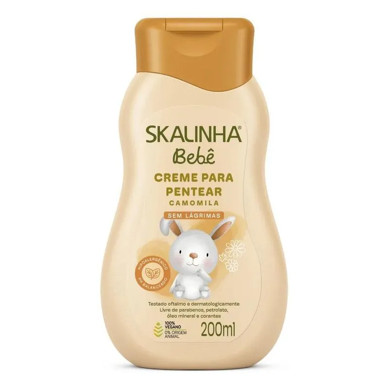 Creme Para Pentear Camomila Bebê Infantil Vegano Skala 200ml