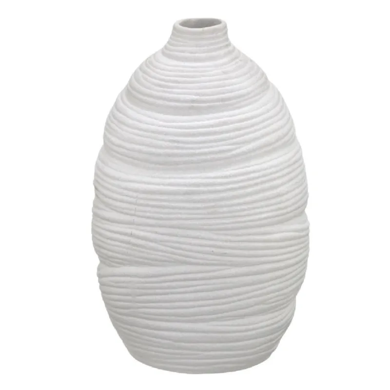 Vaso decorativo em ceramica na cor off white 25CM