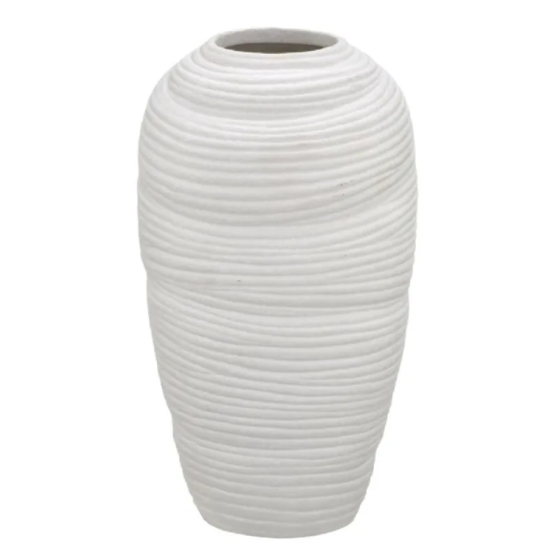 Vaso decorativo em ceramica na cor off white 22CM