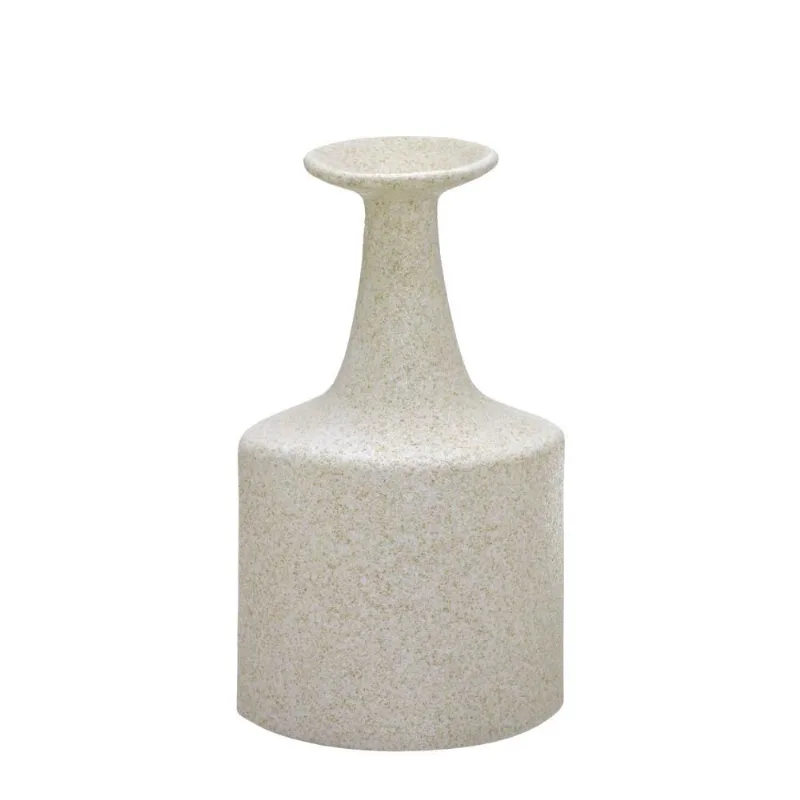 Vaso decorativo off white rustico em ceramica 31CM