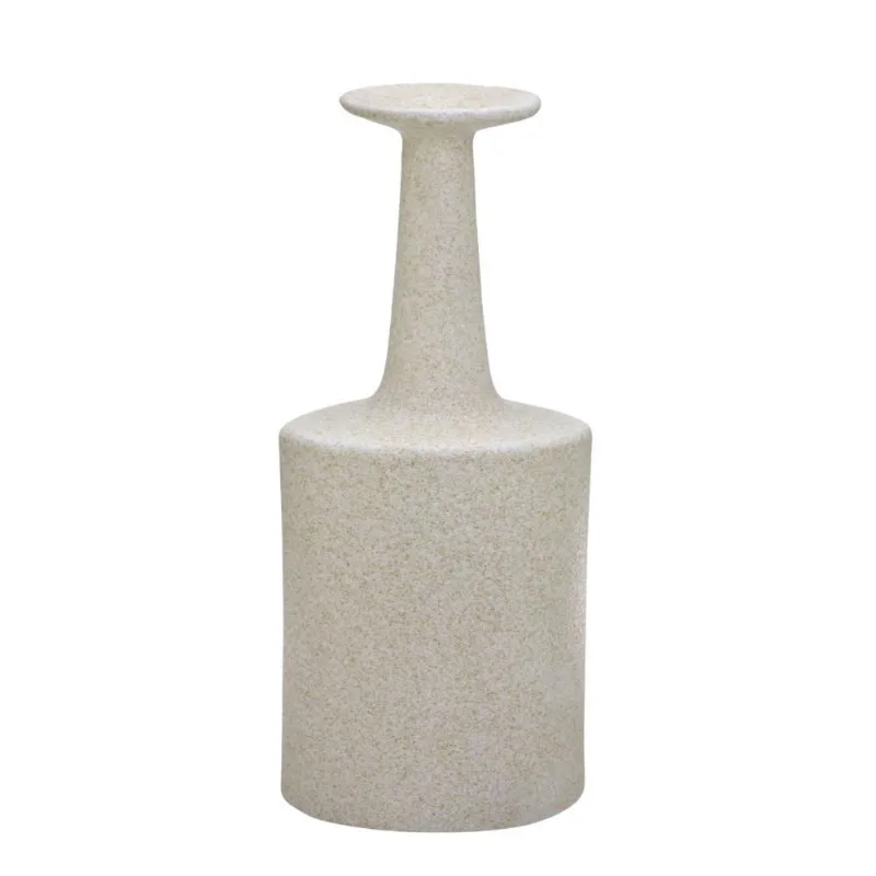 Vaso decorativo off white rustico em ceramica 38,5CM