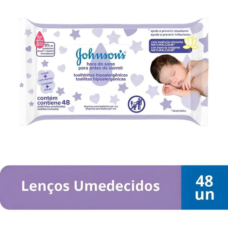 Lenços Umedecidos Johnson's Baby Hora Do Sono, 48 Unidades