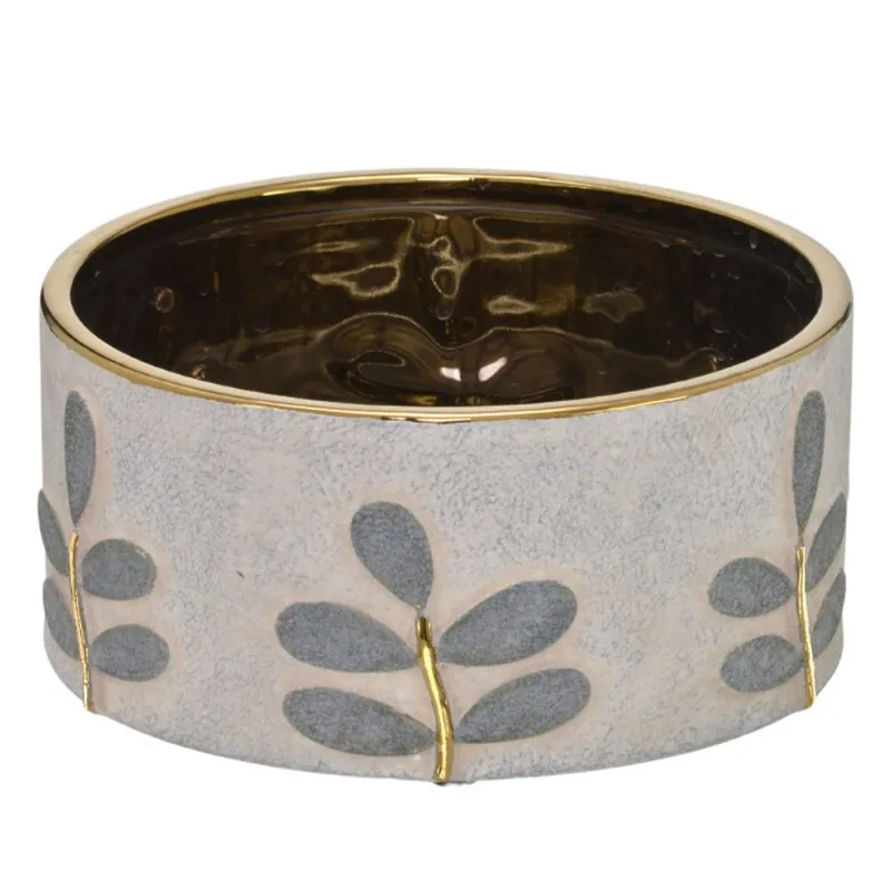 Cachepot Decorativo 20x9,5cm em Cerâmica Mabruk