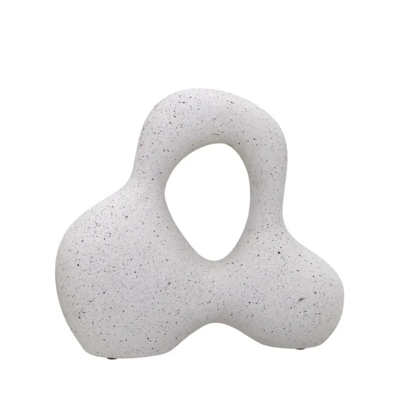 Escultura abstrata decorativa em ceramica 25CM