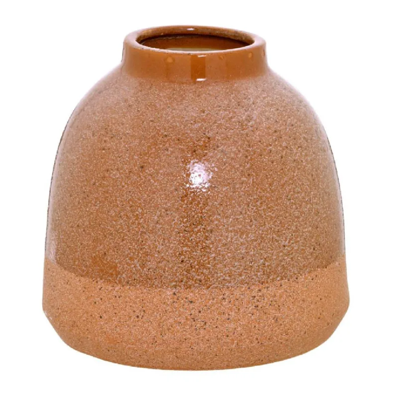 Vaso decorativo em porcelana bege E caramelo E preto 23CM