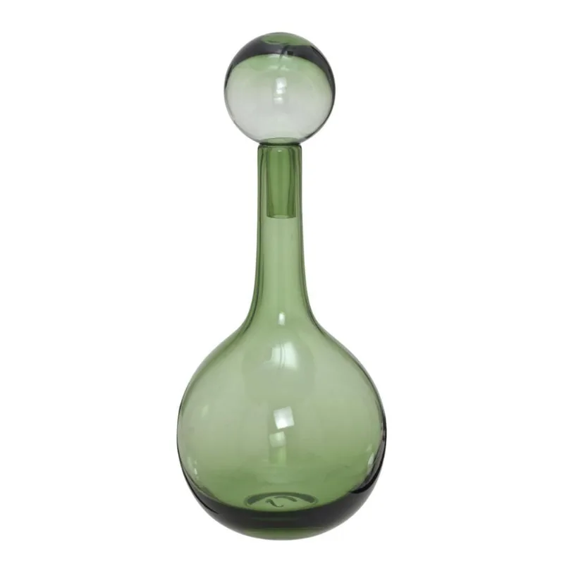 Vaso potiche decorativo verde translucido 45,5CM com esfera