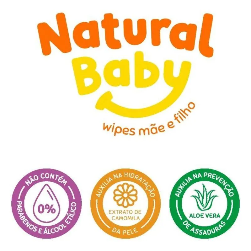 Toalha Lenços Umedecidos Natural Baby 50 Unidades