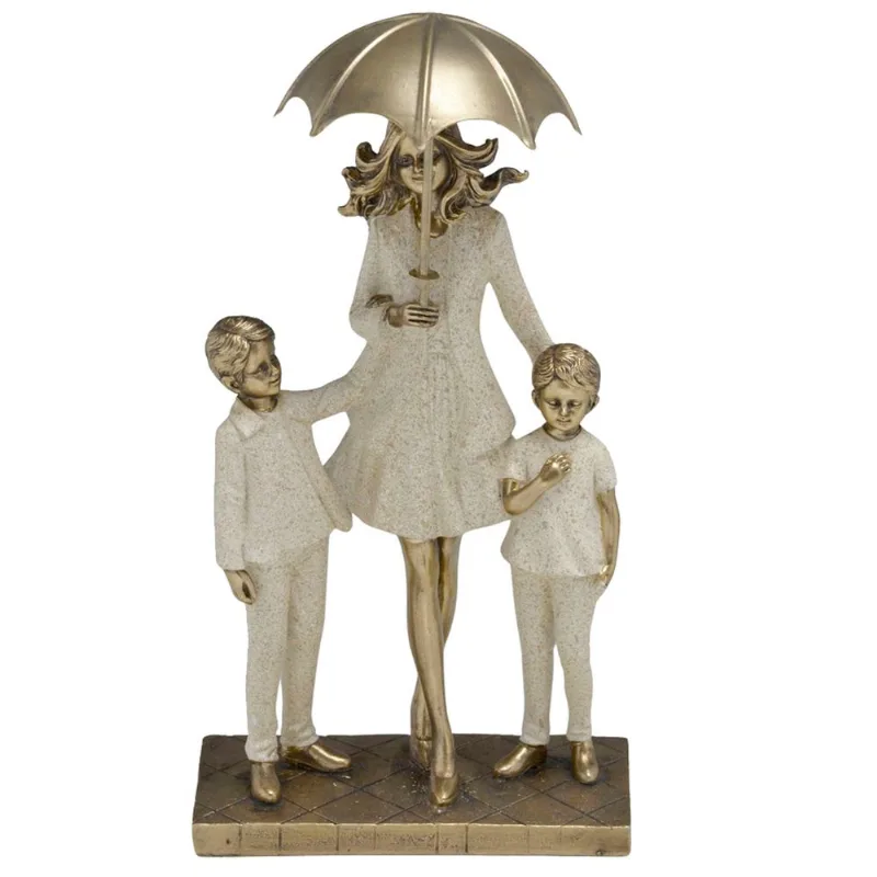 Família Decorativa 26,5x14cm em Resina Mabruk