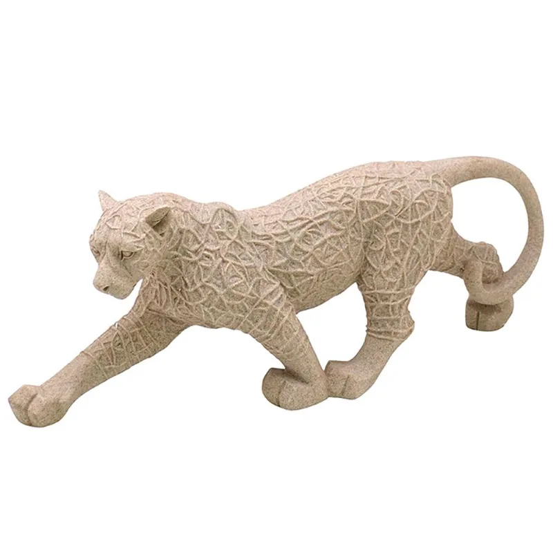 Leopardo Decorativo 41x9x15,5cm em Resina Mabruk