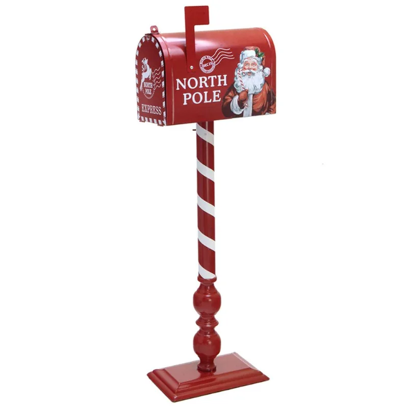 Caixa de Correio Cartas P/ Papei Noel 80x25cm em Metal Mabruk