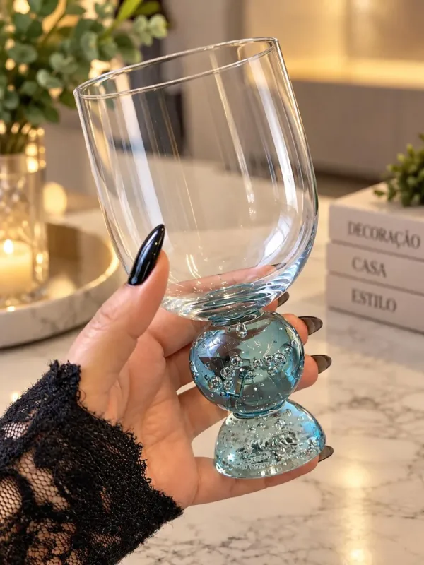 COPO DE VIDRO 400ML AZUL