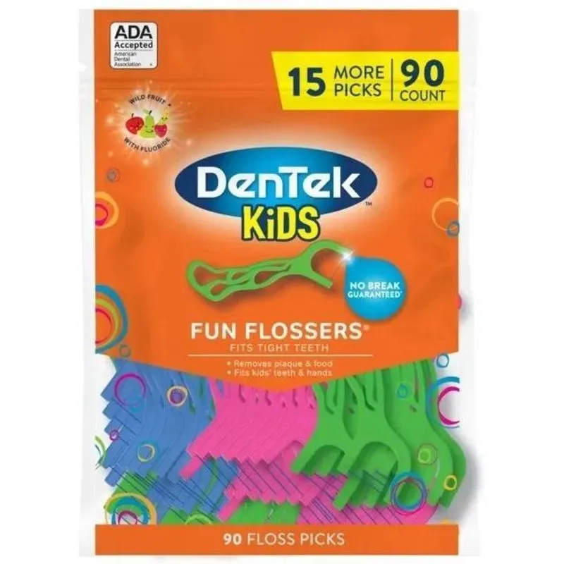 Fio Dental Infantil Dentek Fun Flossers 90un