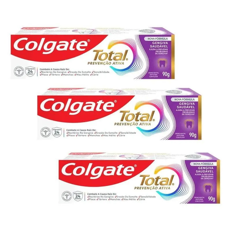 Creme Dental Colgate Total Gengiva Saudável 3 Unid 90g