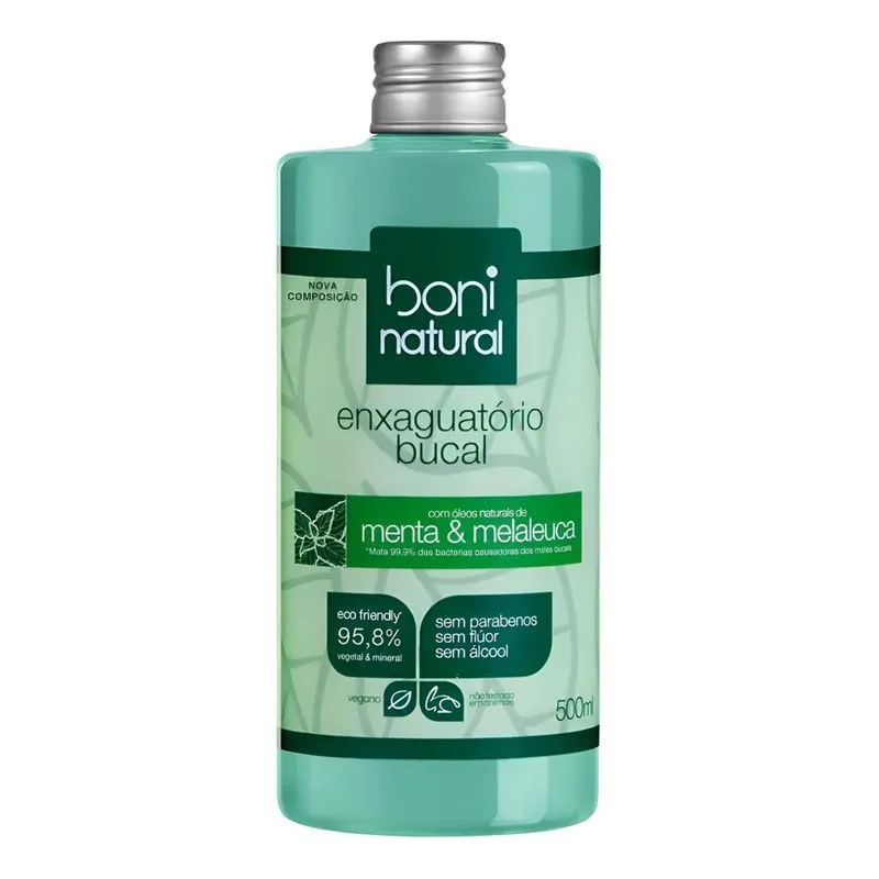Enxaguante Bucal Sem Flúor Menta E Melaleuca 500ml Boni Natu