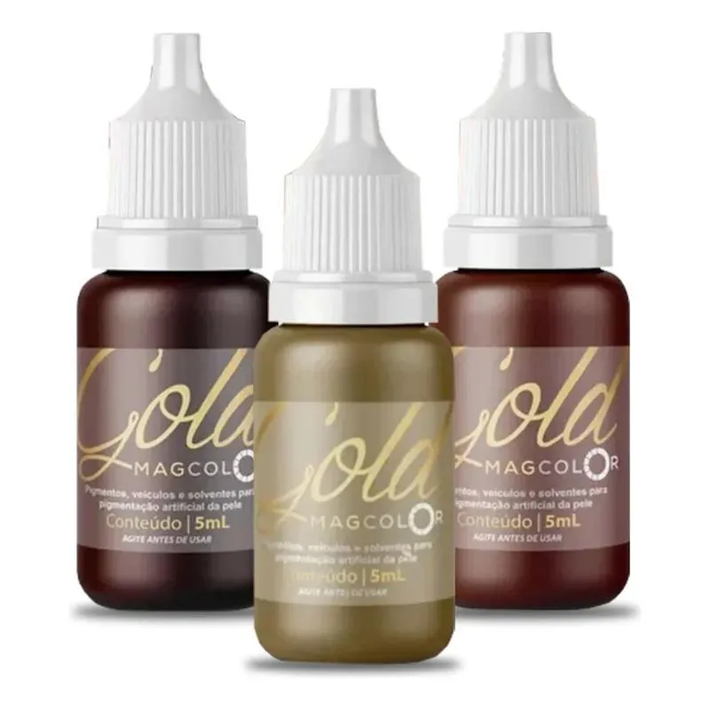 Kit Com 3 Pigmento Mag Color Gold 5ml - Escolha A Cor
