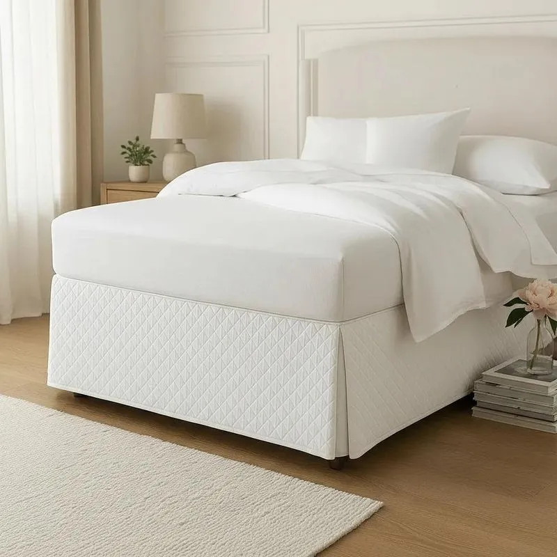 Saia Para Cama Box Solteiro Matelada Microfibra Branco