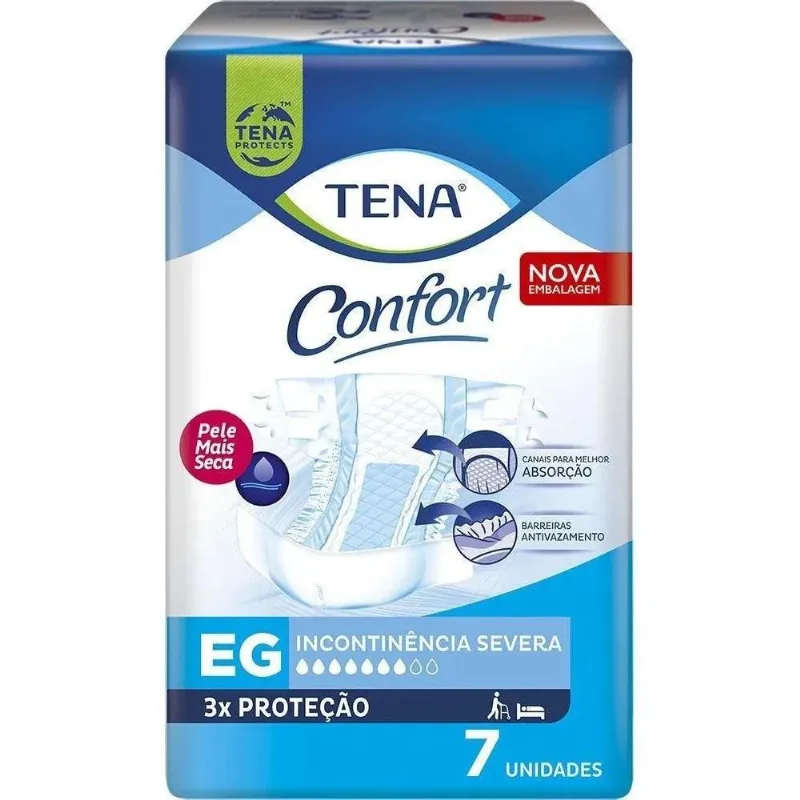 Fralda Geriatrica Tena Confort Eg Com 7 Unidades