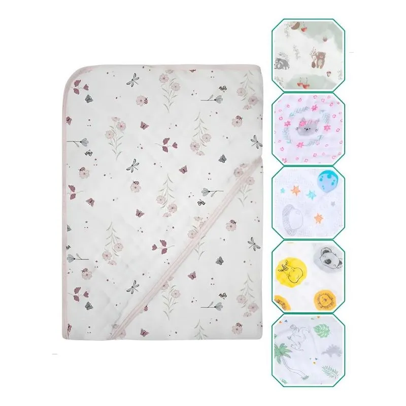 Toalha De Banho Infantil Bebê Soft Capuz Flores No Jardim