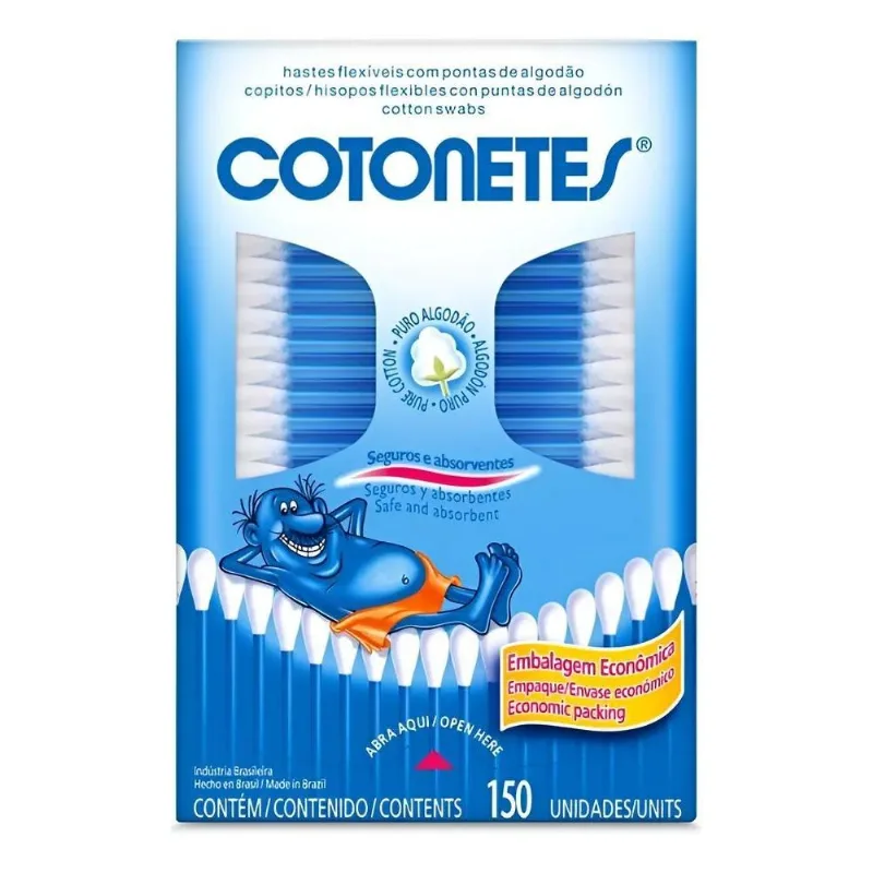 Hastes Flexíveis Cotonetes Com 150 Unidades
