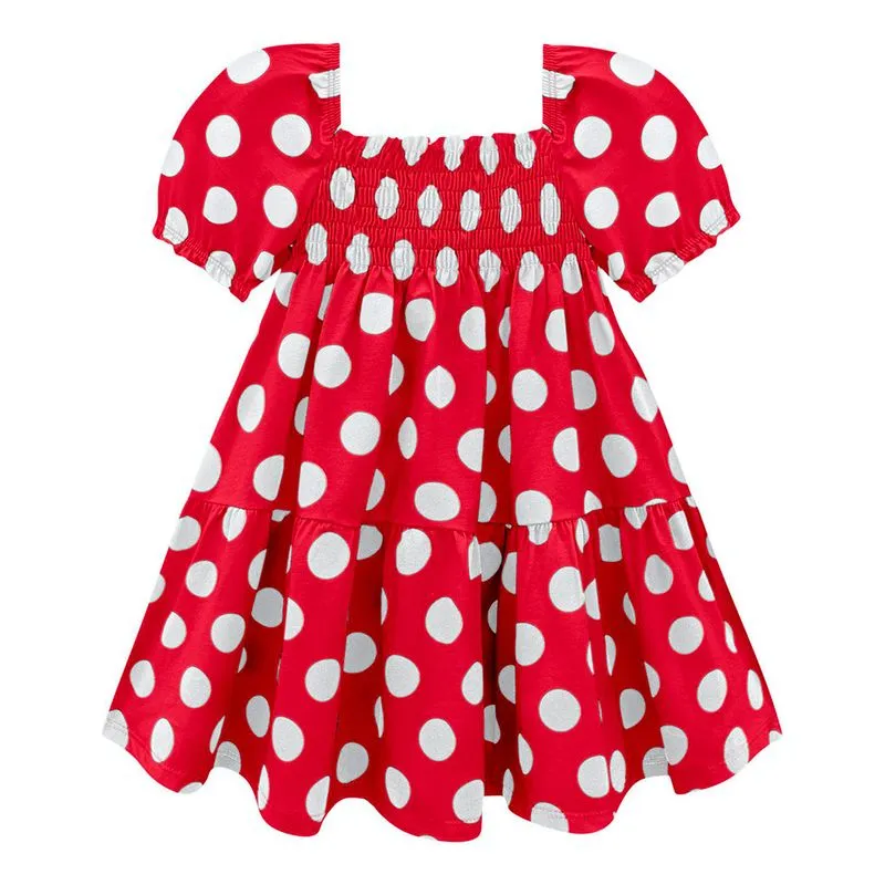 Vestido Kyly Juvenil Menina Verão com Estampa Rotativa em Poá 10/16 - 112572-VERMELHO-16