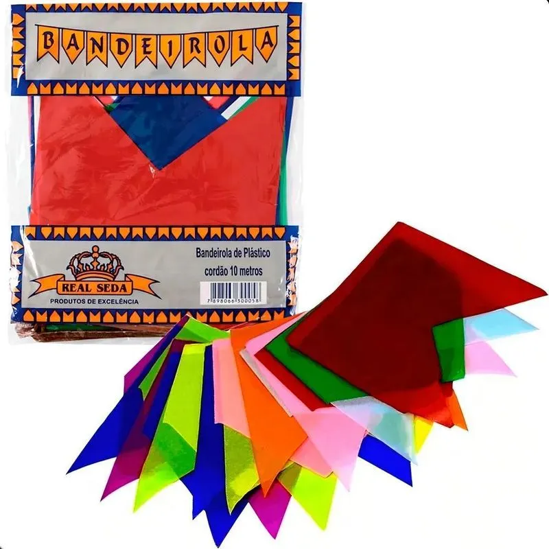 2x 100 Metro Bandeirinha Real Seda Bandeirola De Papel Color