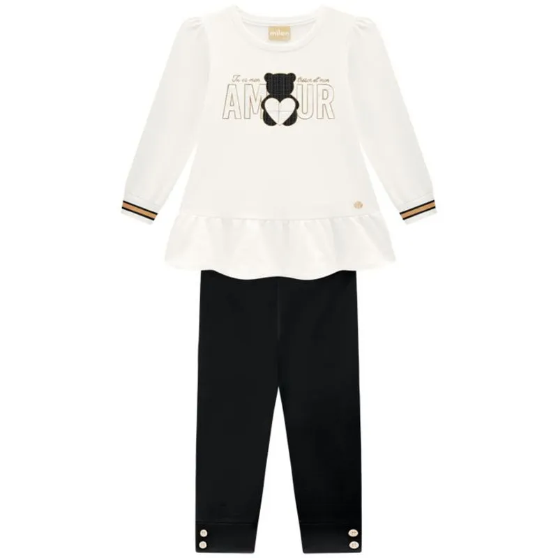 Conjunto Milon Infantil Inverno Menina Estampa Bordada 1/3- 2000080-OFF WHITE-1