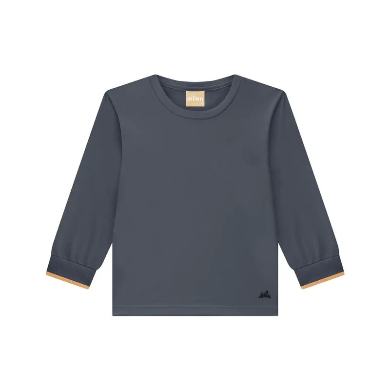 Camiseta Milon Juvenil Menino Meia Estação Básica em Cores 10/14 - 2000227-CINZA CHUMBO-14