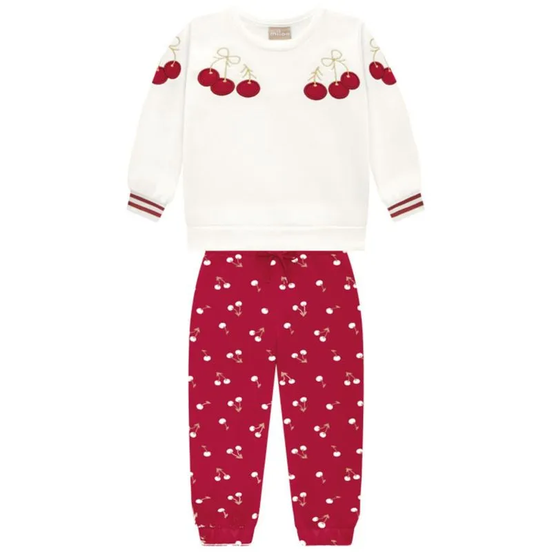 Conjunto Milon Infantil Menina Inverno Estampa Frontal Cereja 4/8 - 2000083-OFF WHITE-6