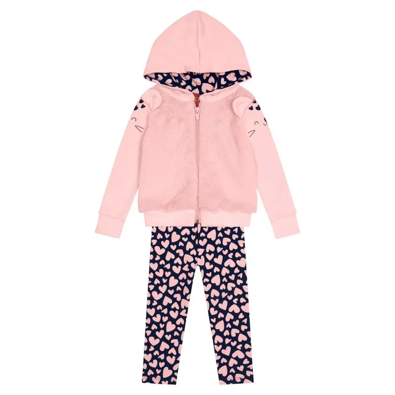 Conjunto kyly Infantil Menina Inverno Estampa Coração 1/3 - 1000051-ROSA PARIS-1