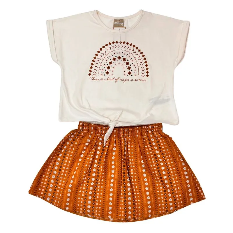 Conjunto Milon Infantil Menina Verão Estampa Frontal 4/8 - 9000823-OFF WHITE-6