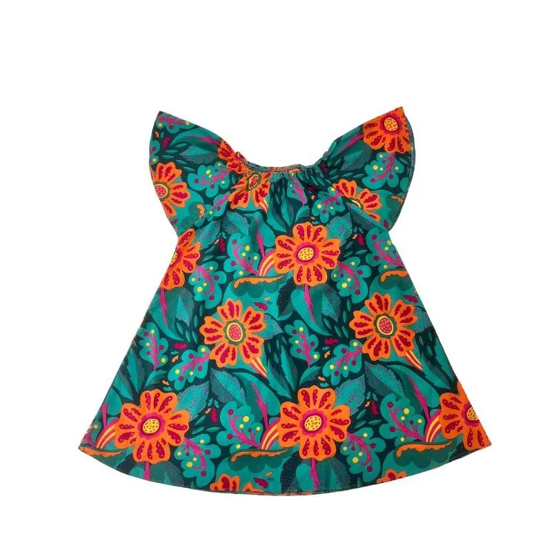 Vestido Kyly Juvenill Menina Verão Estampa Floral 10/14 - 9000830-VERDE.AMAZONIA-10