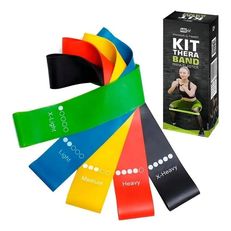 3x Kit 5 Mini Bands Funcional Faixa Elástica Thera Band Mbfi