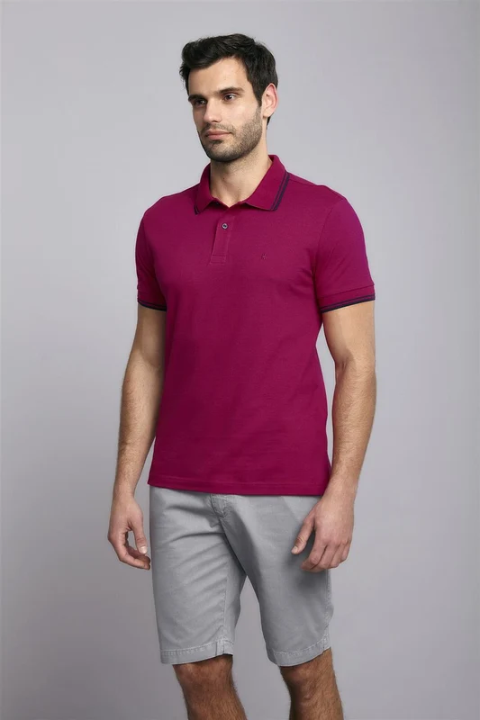 Camisa Polo Básica Piquet Premium Slim Fit - Rosa GG
