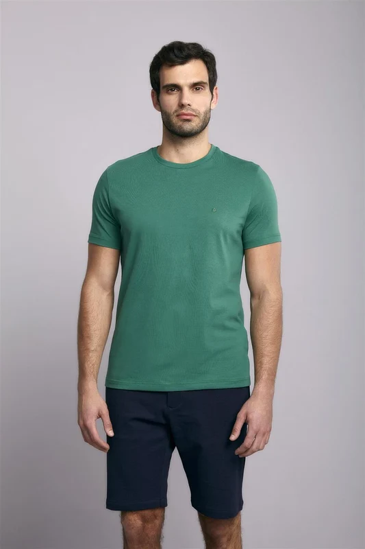 Camiseta Básica Malha Premium Slim Fit - Azul SXGG