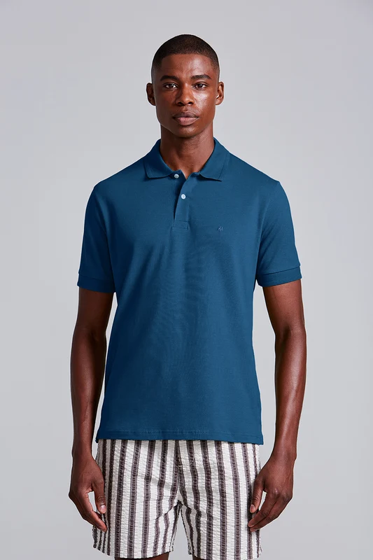 Camisa Polo Básica Piquet Premium Comfort - Azul Noturno GG
