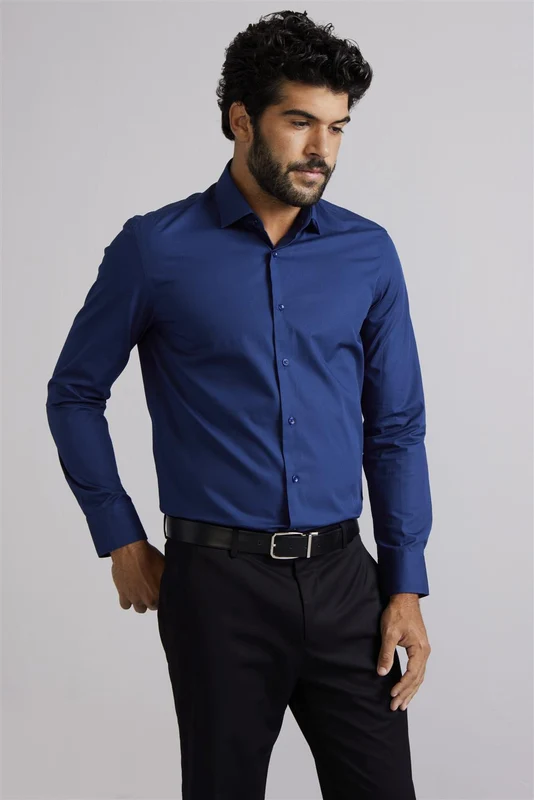 Camisa Social Slim Fit Lisa - Azul Marinho 43