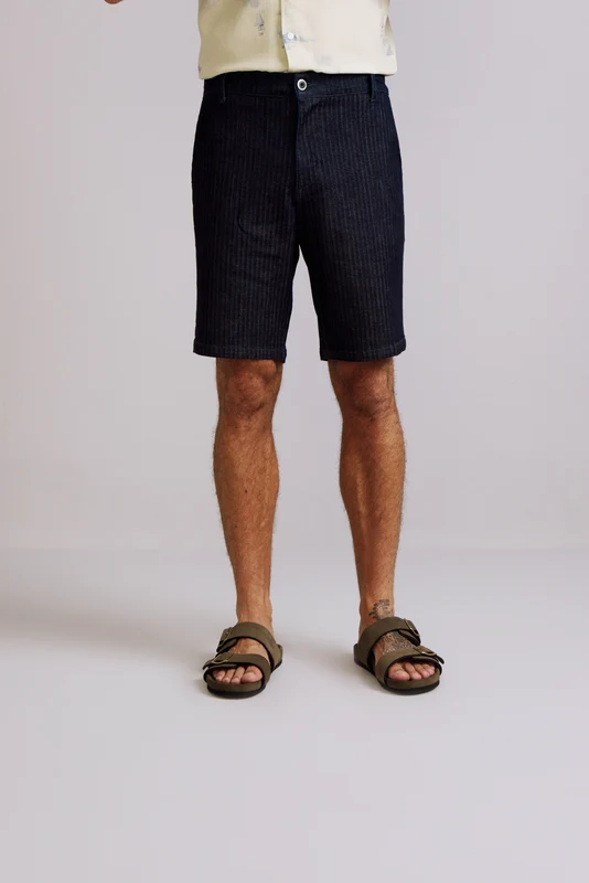 Bermuda Jeans Slim Fit - Preto 50