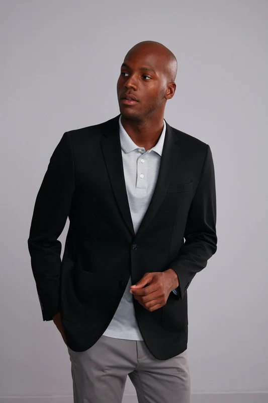 Blazer Slim Fit PV Liso - Preto 58M